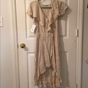 Cream High/Low Dress